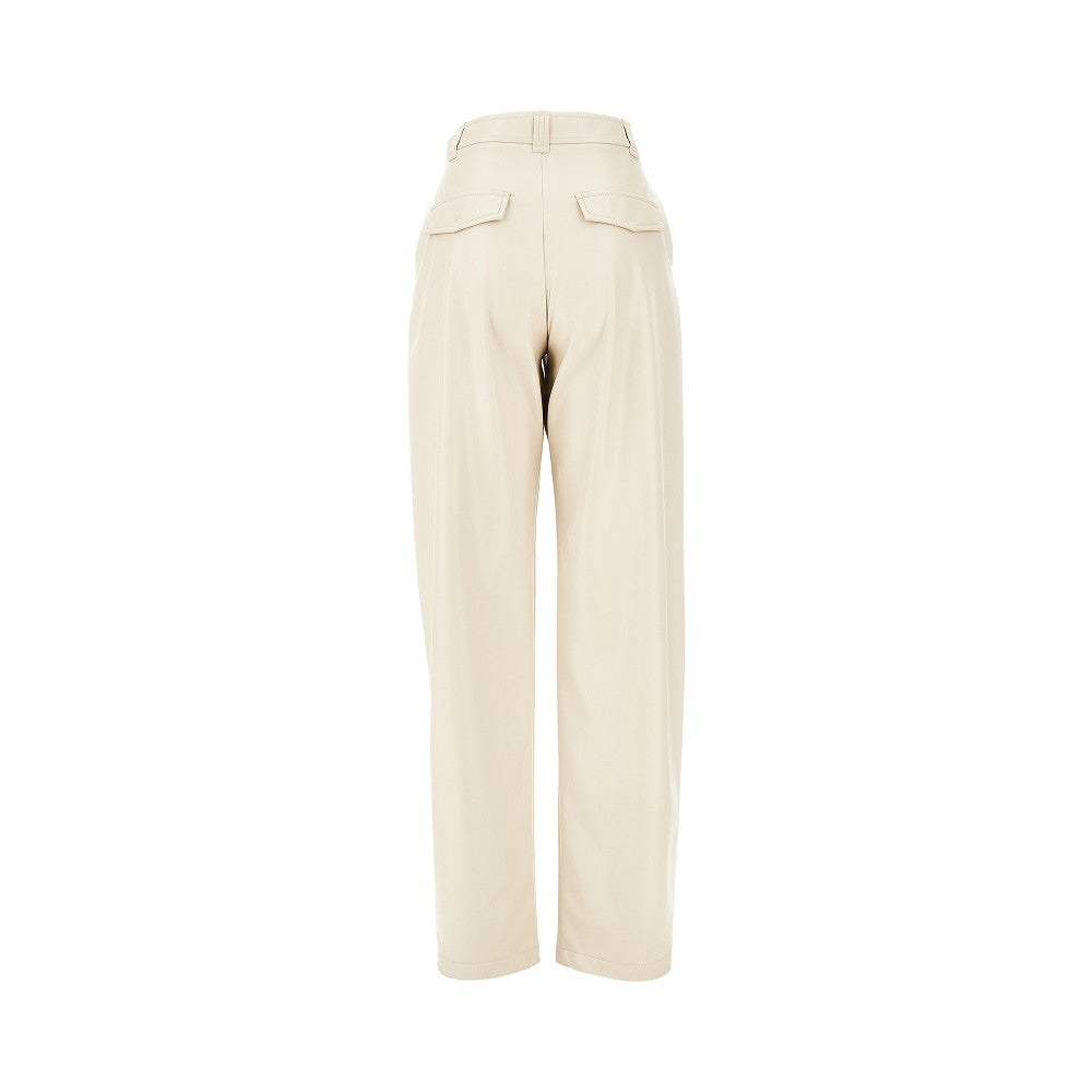 PINKO 38 faux leather barrel leg pants