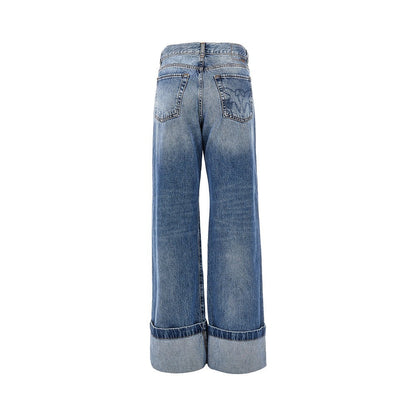 PINKO 29 wide leg jeans with turned-up hem