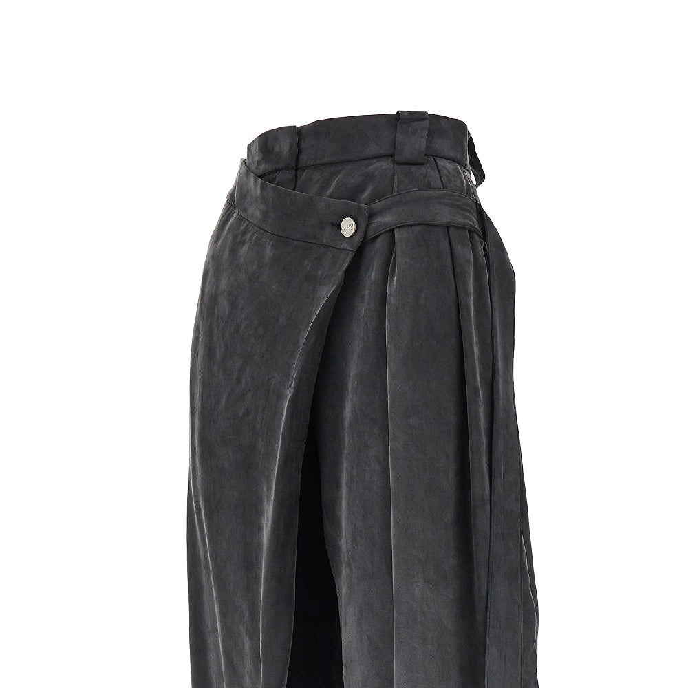wrap-over twill pants