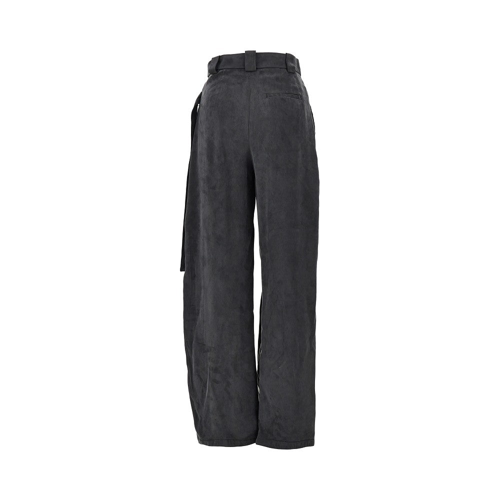 wrap-over twill pants