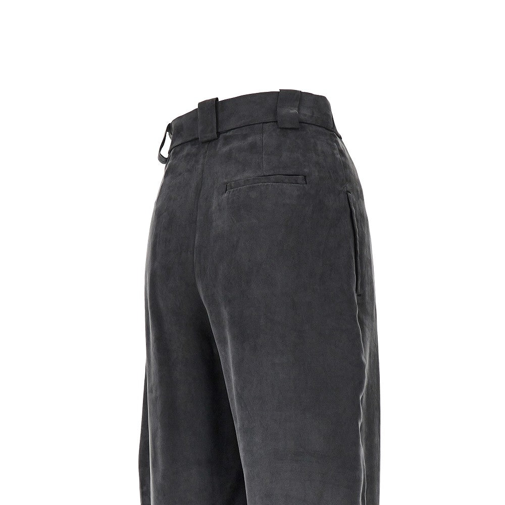 wrap-over twill pants