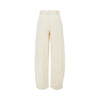 panama fabric pants with belt