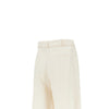 panama fabric pants with belt