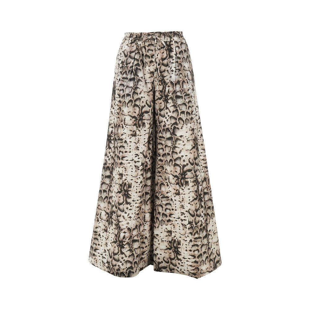 PINKO XS animalier muslin wide pants
