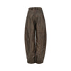 faux leather barrel leg pants