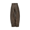 faux leather barrel leg pants
