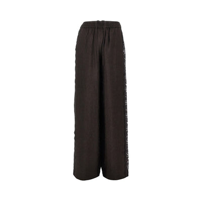 jacquard pants with lace bands