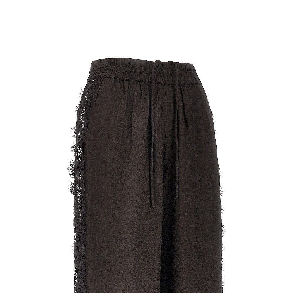jacquard pants with lace bands