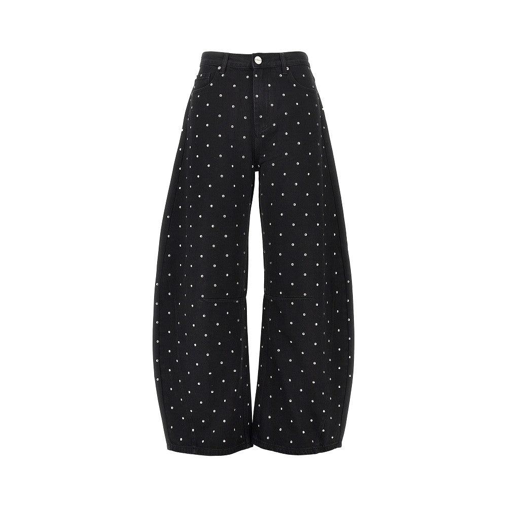 studded barrel fit jeans