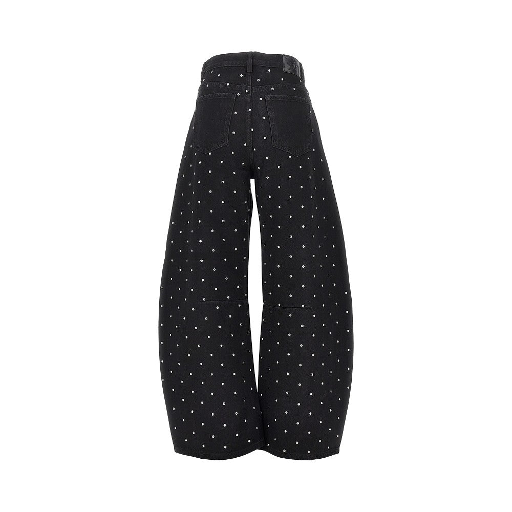 studded barrel fit jeans