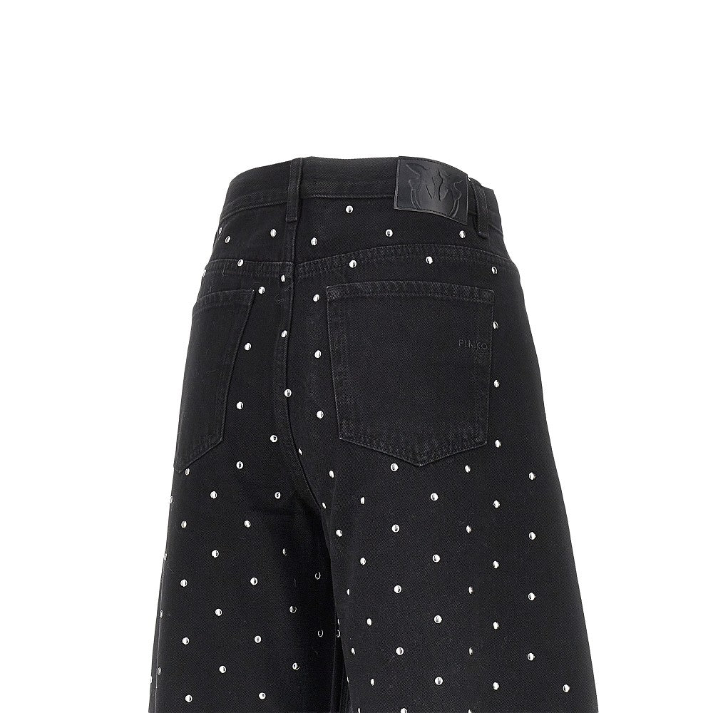 studded barrel fit jeans