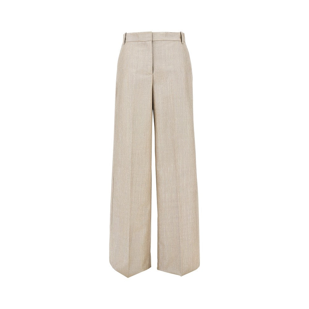 lurex viscose and wool-blend pants