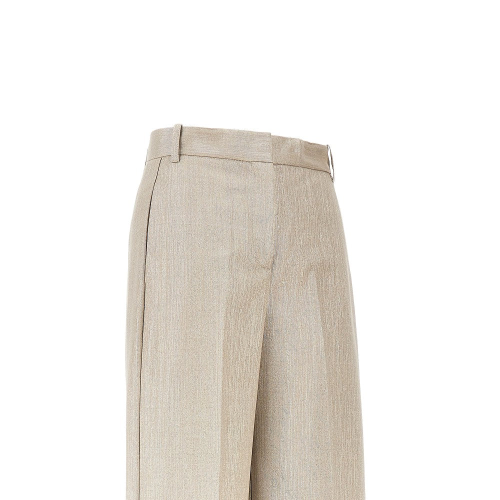 lurex viscose and wool-blend pants