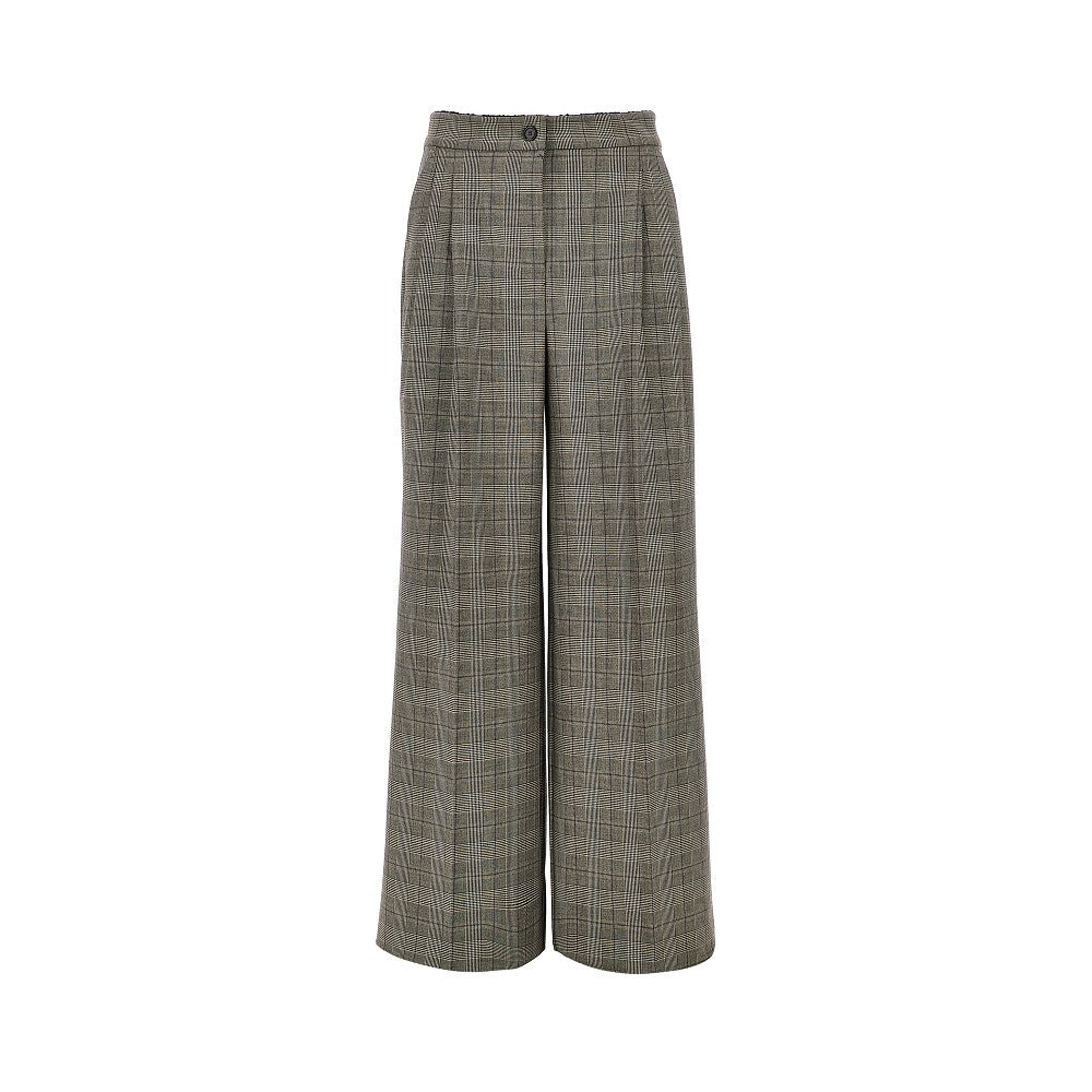 prince of wales wide-leg pants
