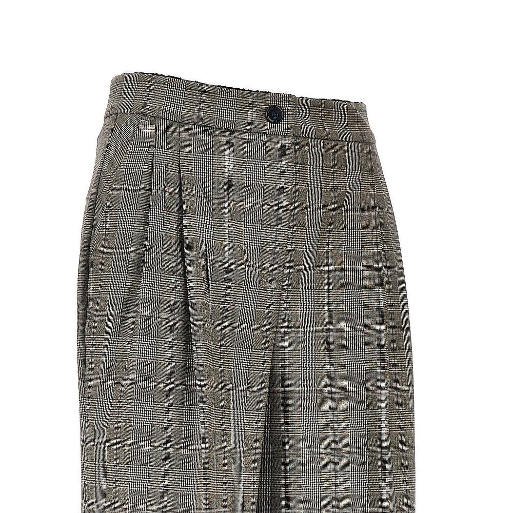 prince of wales wide-leg pants