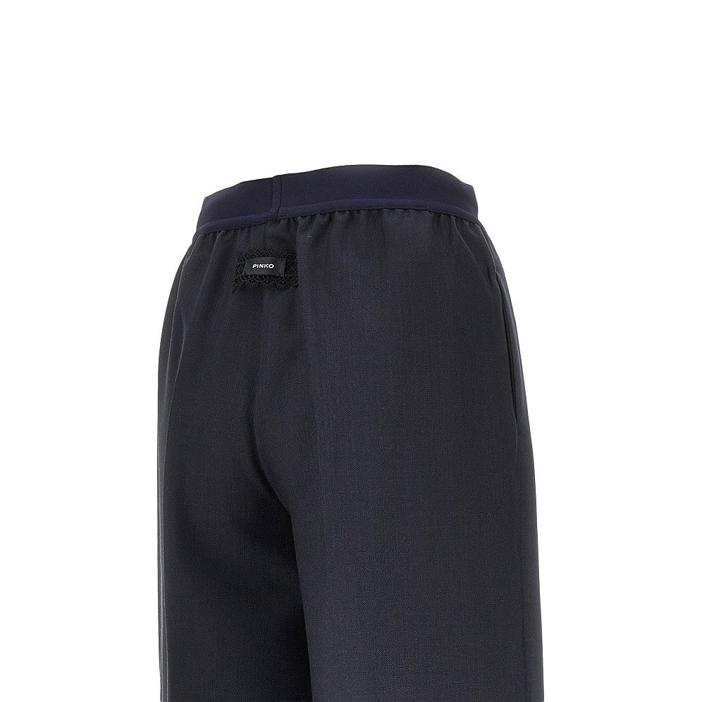 stretch wool-blend wide-leg pants