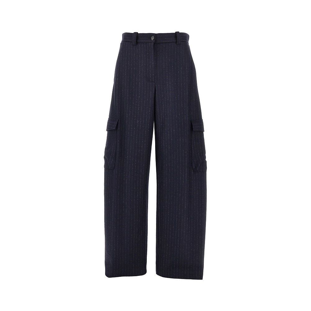 pinstriped flannel cargo pants