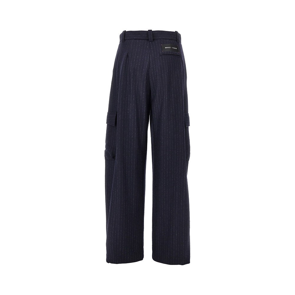 pinstriped flannel cargo pants