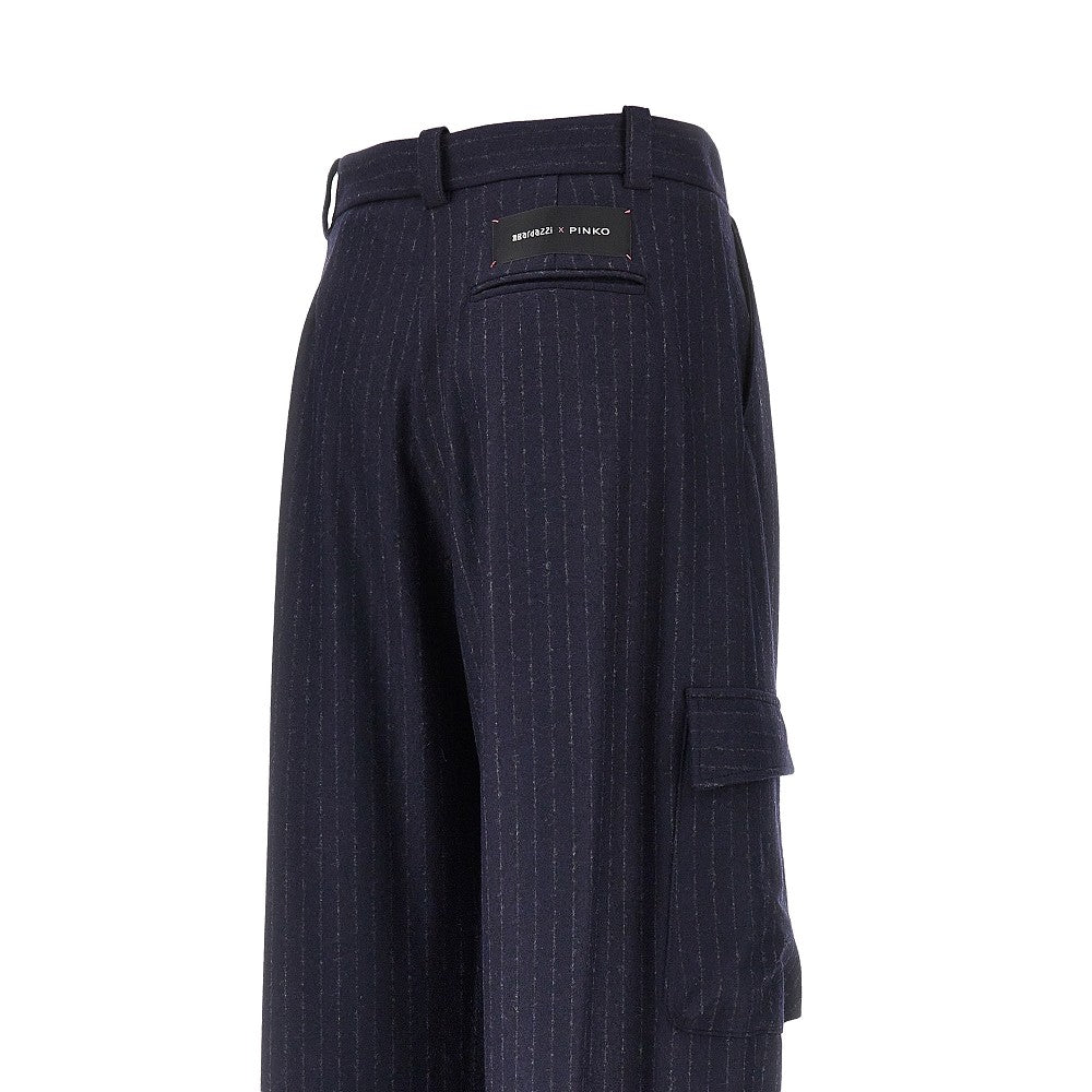 pinstriped flannel cargo pants