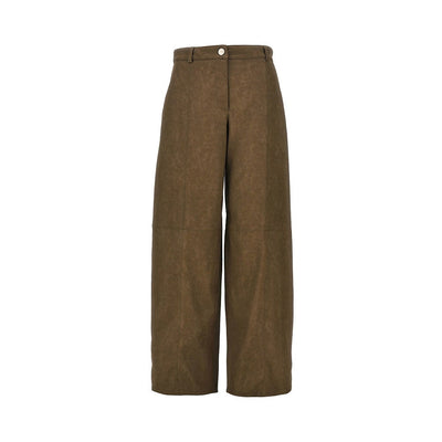 nubuck-effect fabric pants