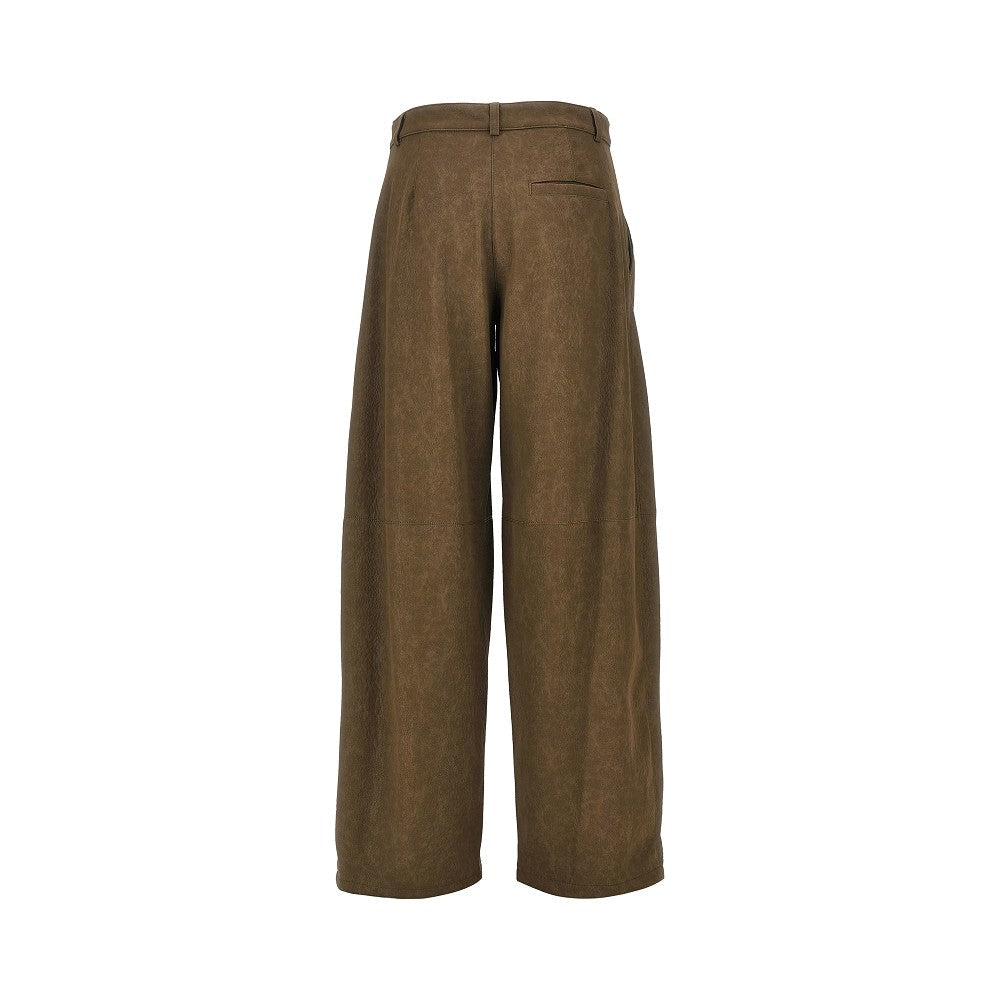 nubuck-effect fabric pants