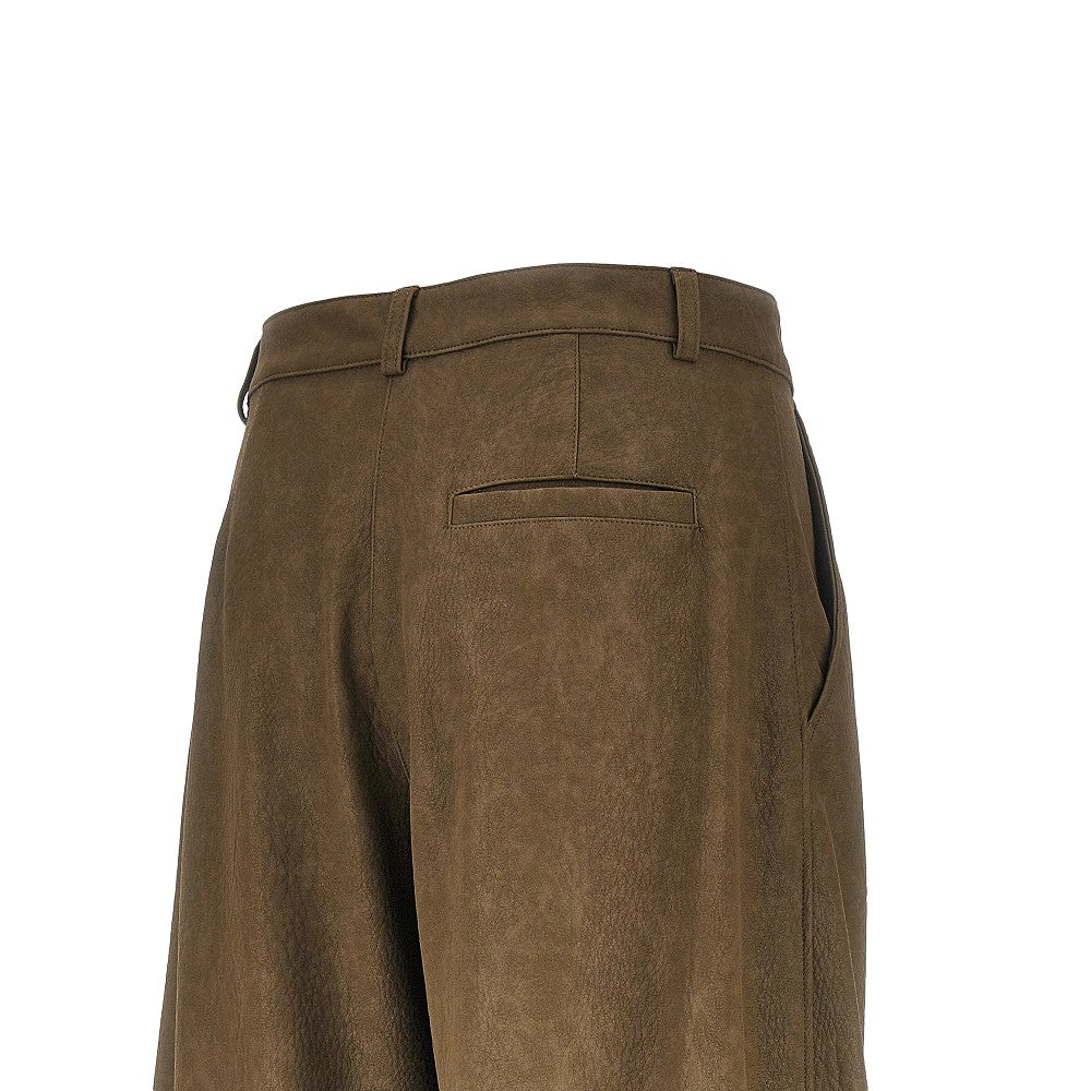 nubuck-effect fabric pants