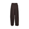 wool-blend barrel leg pants