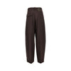 wool-blend barrel leg pants