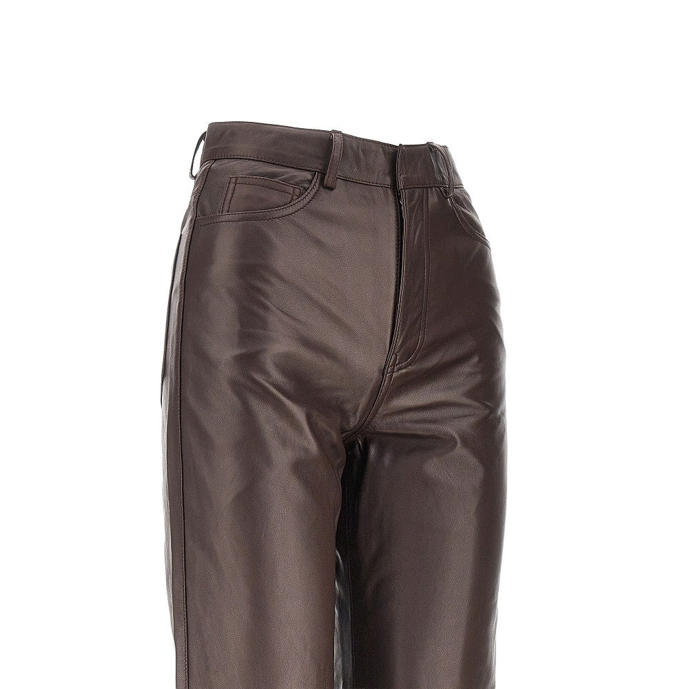 leather straight leg pants