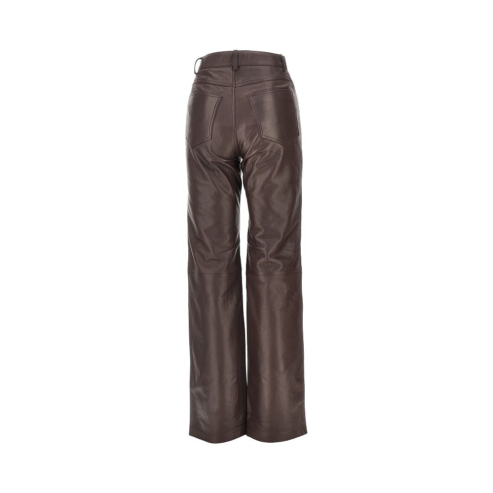 leather straight leg pants