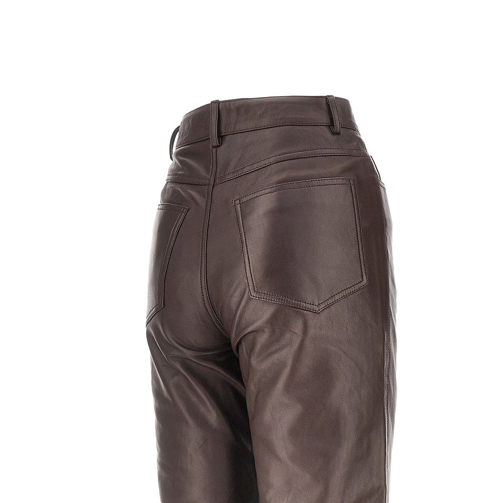 leather straight leg pants
