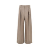 pleated waist wool pants