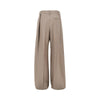 pleated waist wool pants