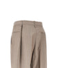 pleated waist wool pants