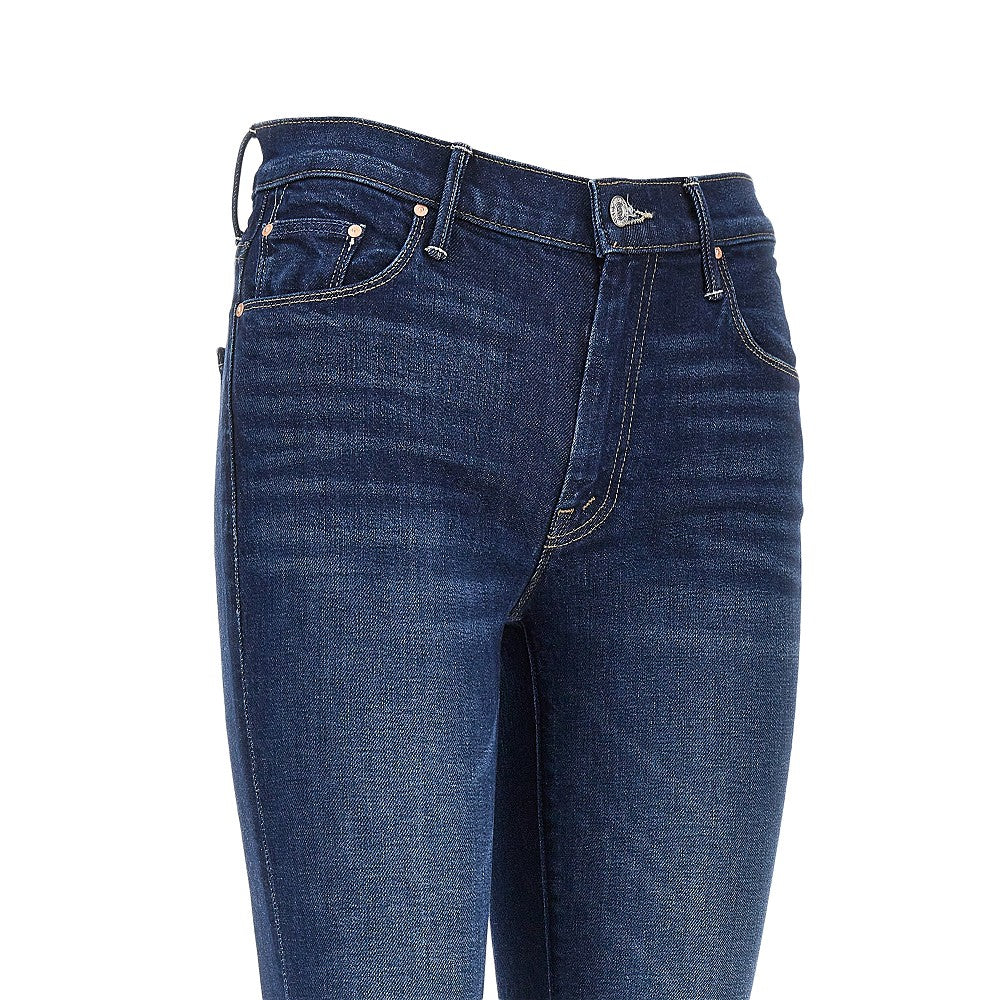 stretch cotton denim slared jeans