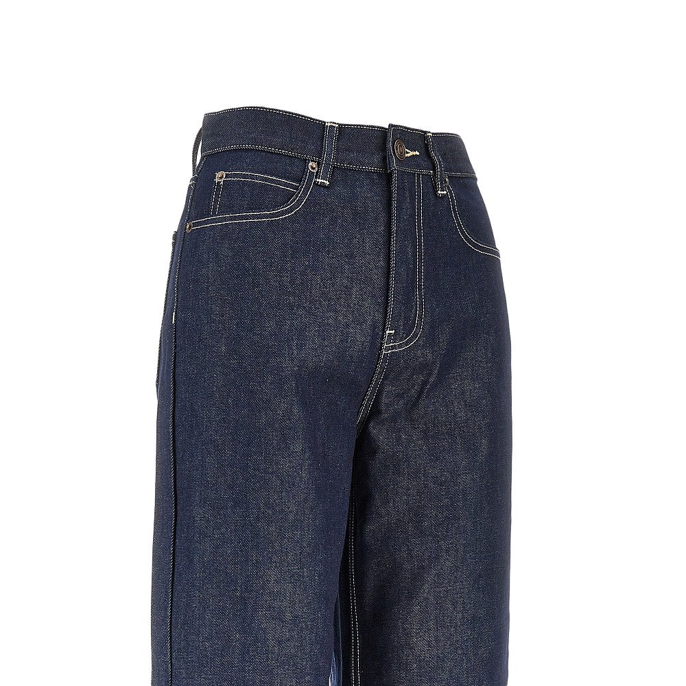 TORY BURCH 25 jacquard monogram cuff jeans