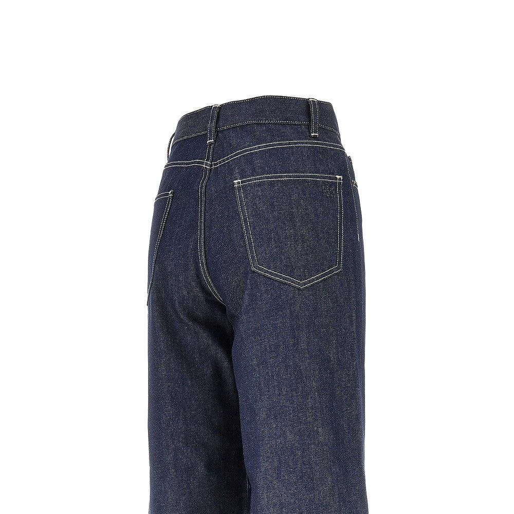 jacquard monogram cuff jeans