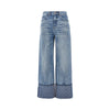 straight leg jeans with t monogram motif