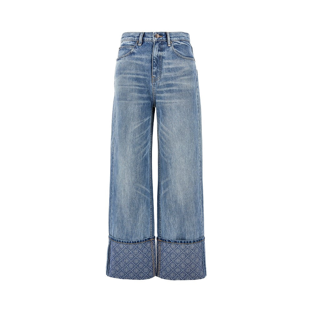 straight leg jeans with t monogram motif
