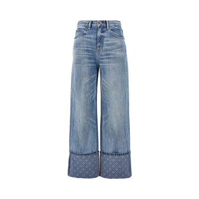 straight leg jeans with t monogram motif
