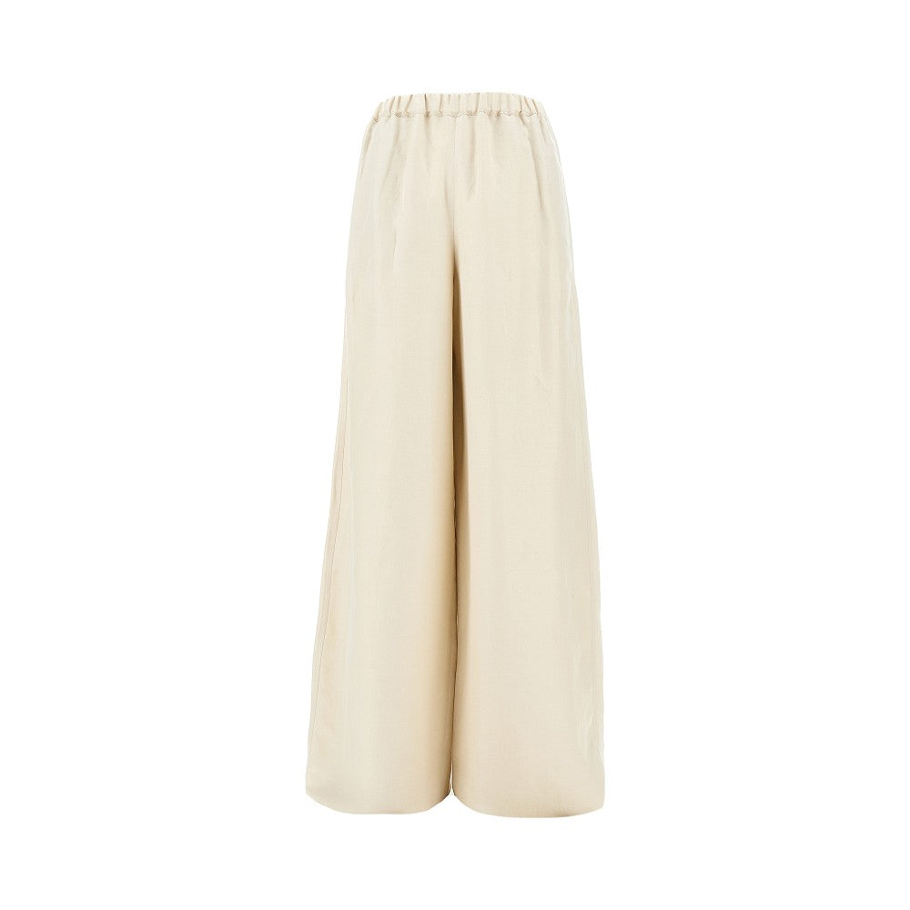 linen and silk wide leg pants