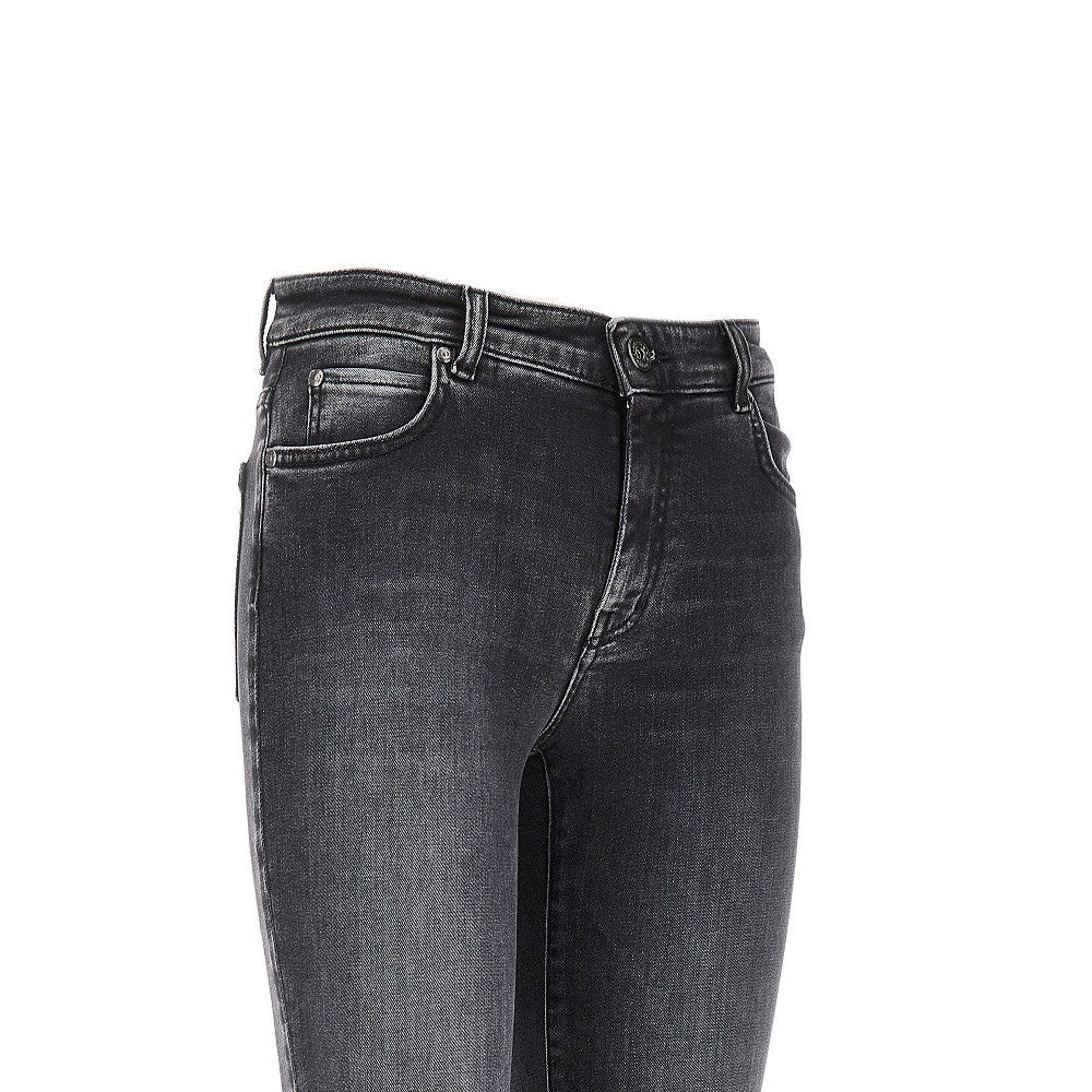 stretch denim cropped jeans
