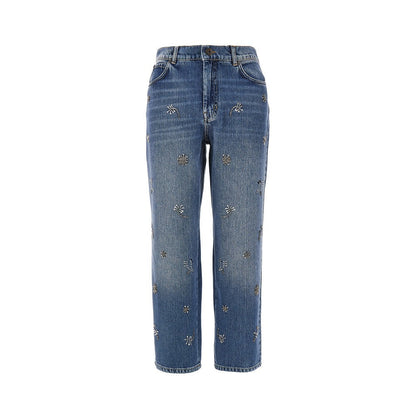 MAX MARA WEEKEND 44 cropped jeans with beads embroidery