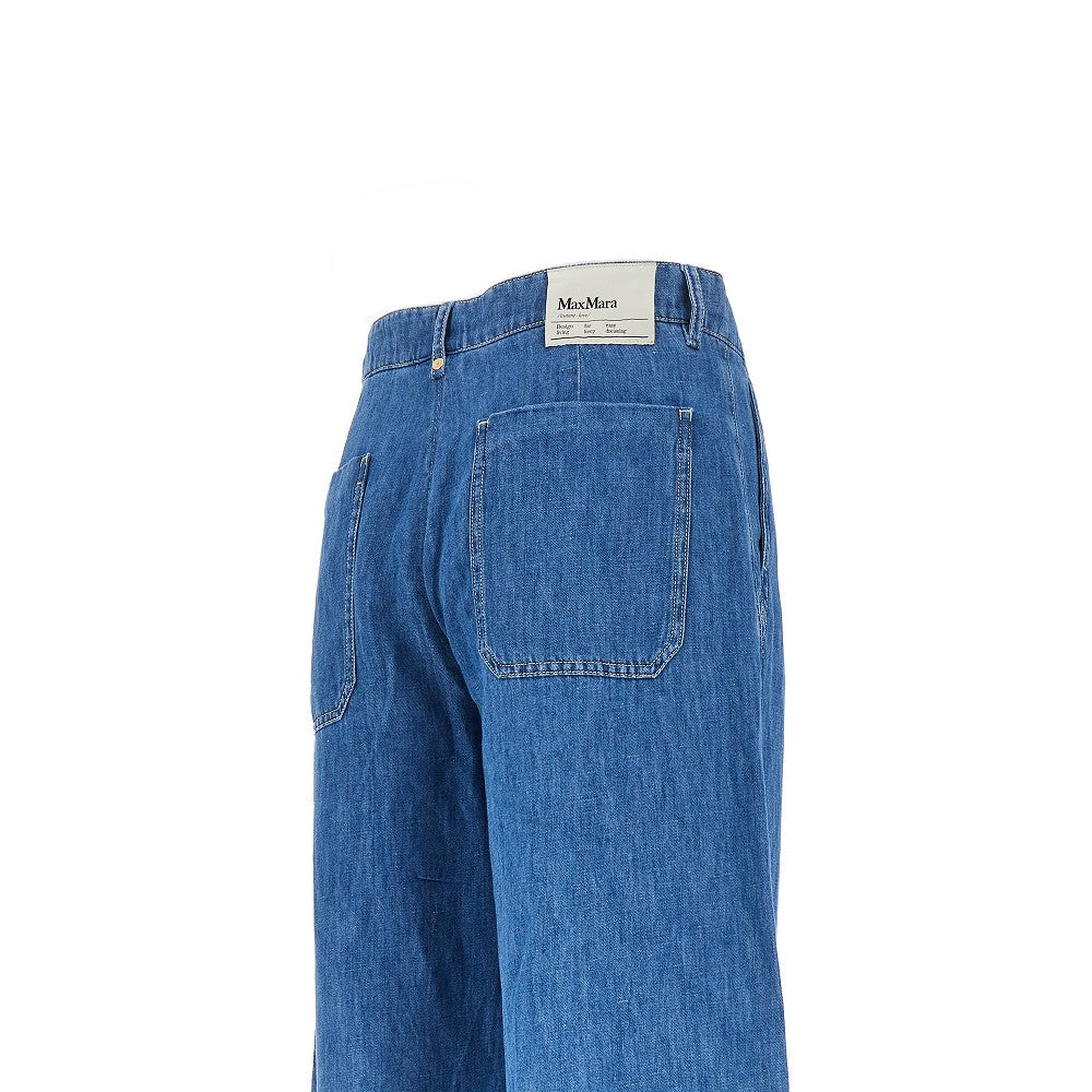 cotton and linen denim pants
