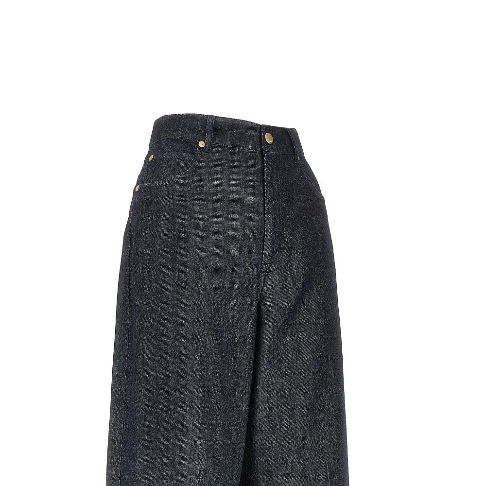 MAX MARA S 40 kapok-blend denim wide leg jeans
