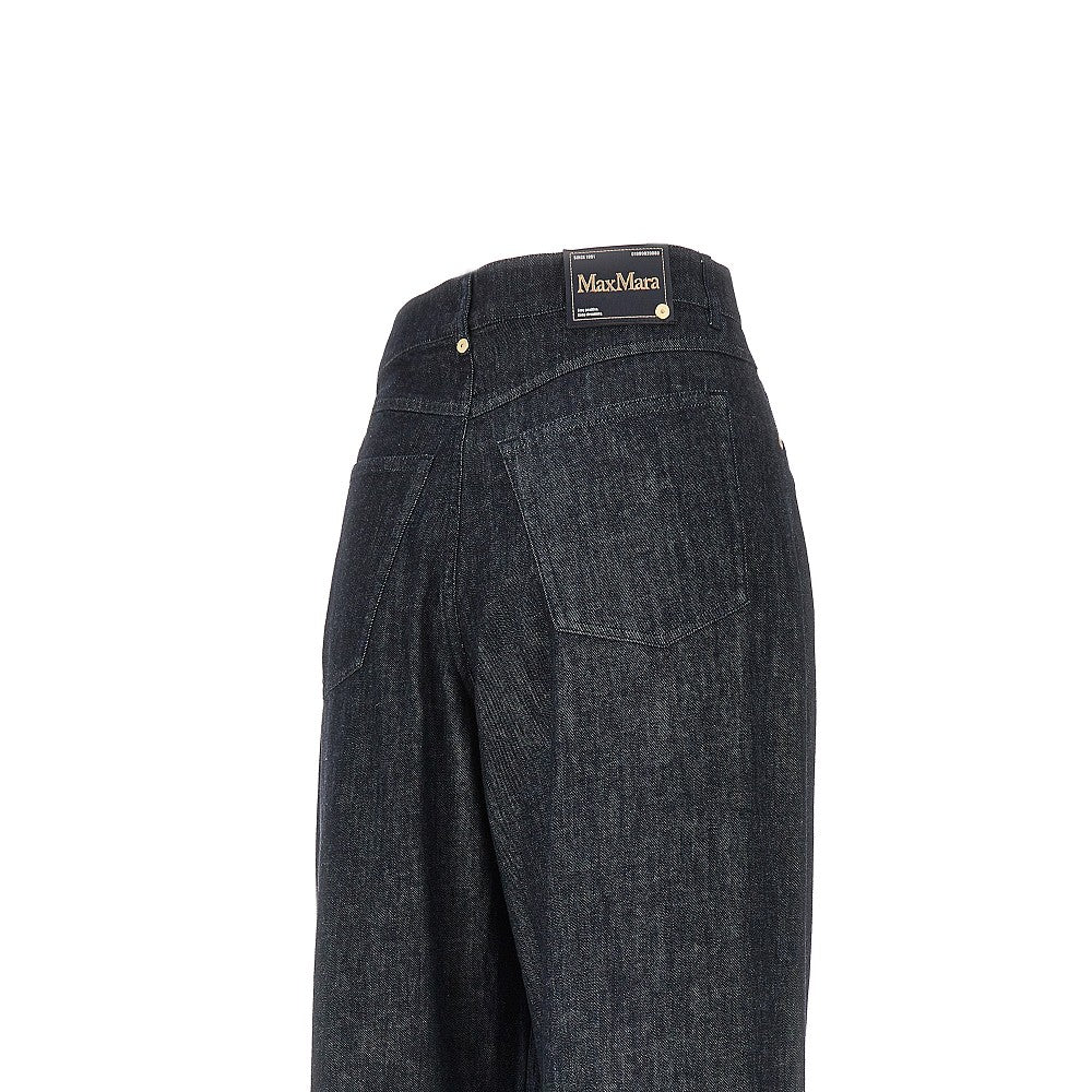 MAX MARA S 40 kapok-blend denim wide leg jeans
