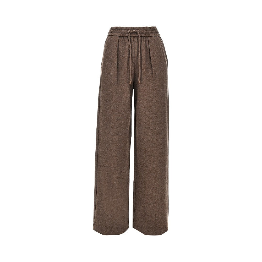 silk-blend jersey wide-leg pants