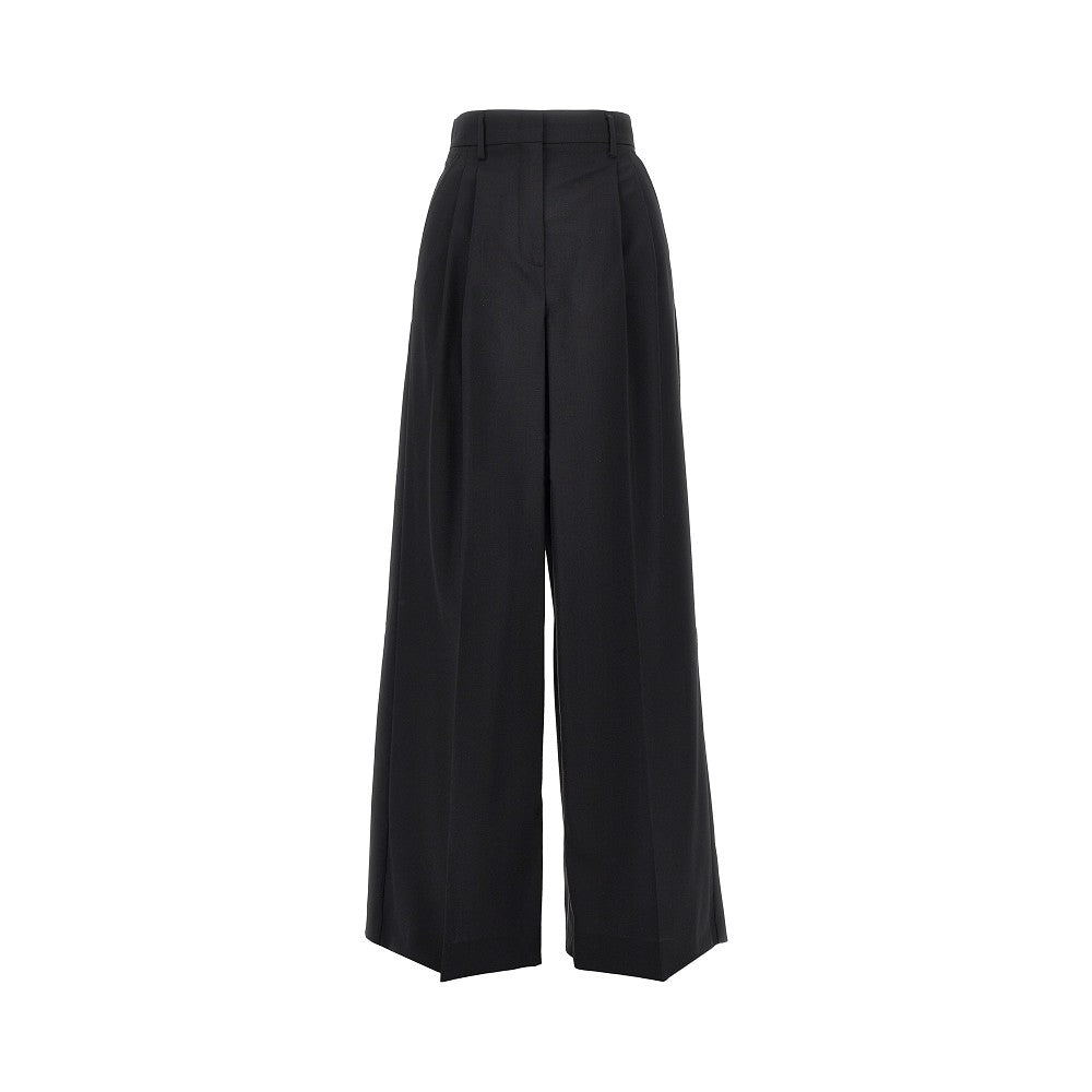 virgin wool wide-leg pants