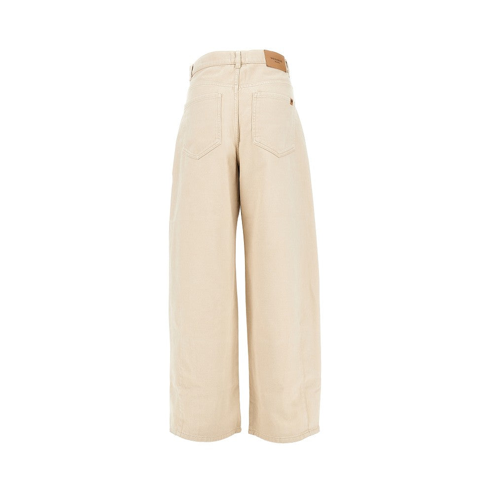 barrel leg drill pants