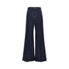 cotton denim wide-leg jeans